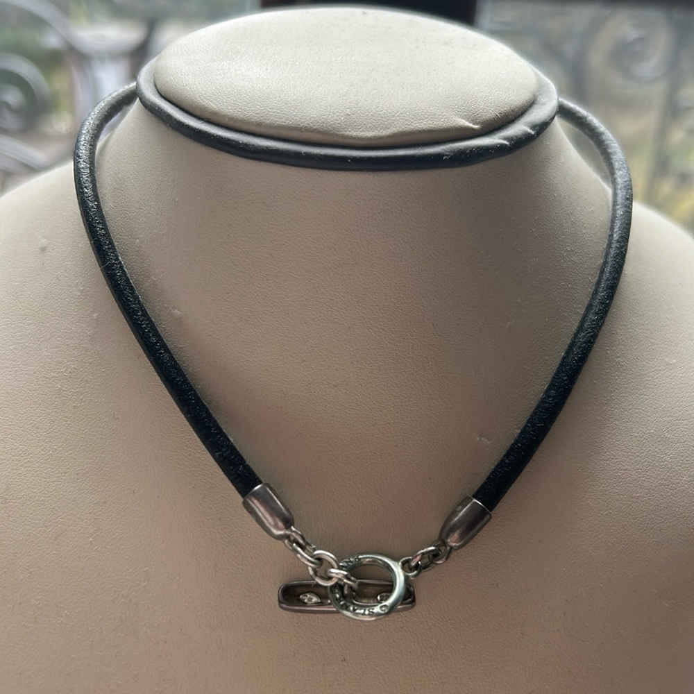 SLANE & SLANE sterling silver leather necklace
